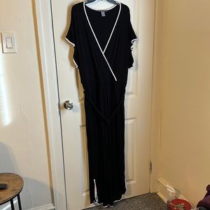 Black jumpsuit with white detailing